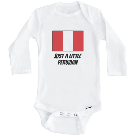 Just A Little Peruvian Cute Peru Flag Baby Onesie (Long Sleeves)