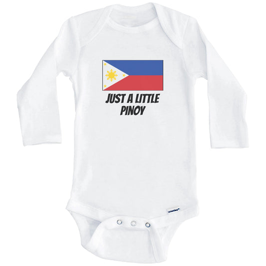 Just A Little Pinoy Cute Philippines Flag Baby Onesie (Long Sleeves)