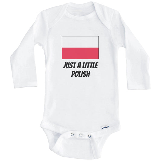 Just A Little Polish Cute Poland Flag Baby Onesie (Long Sleeves)