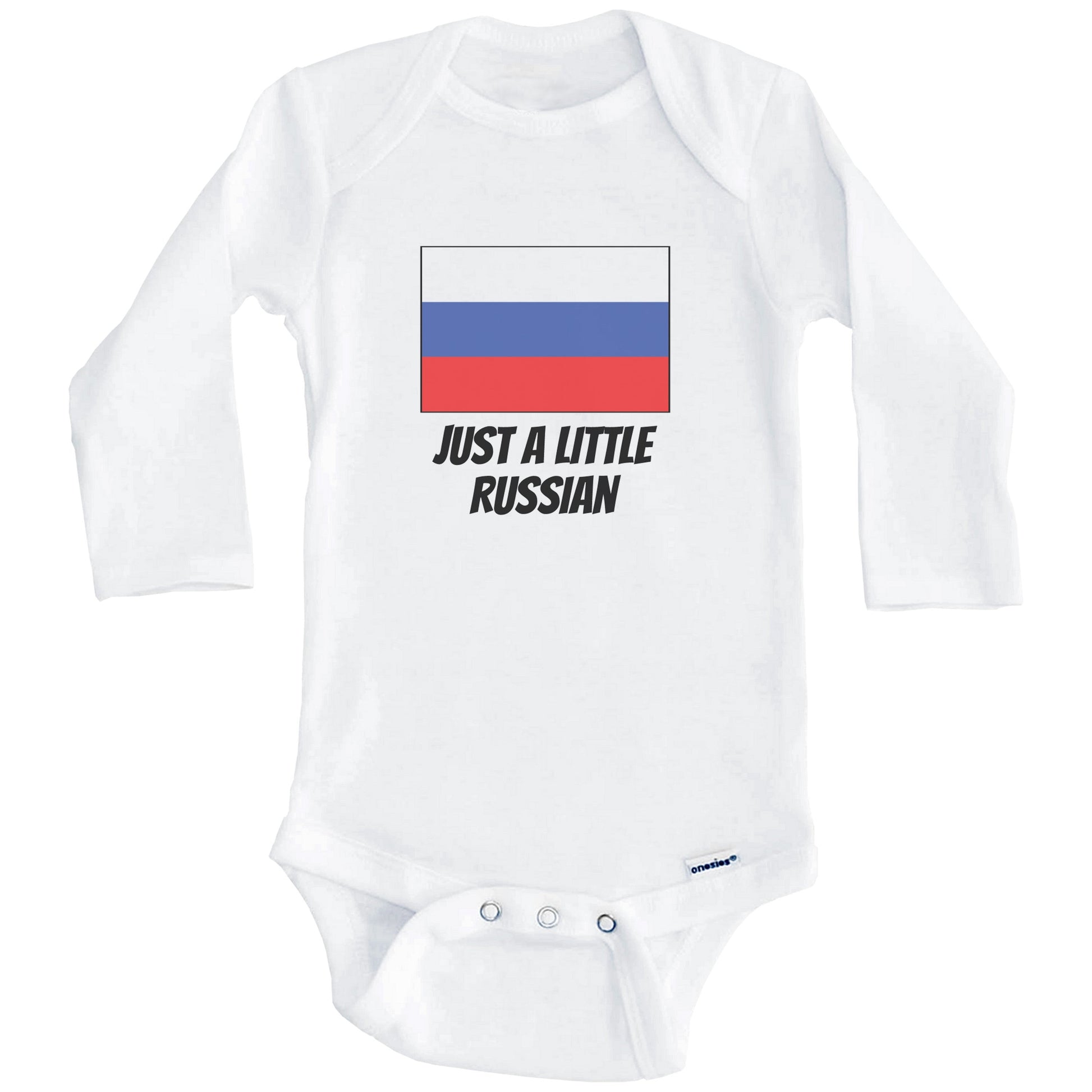 Just A Little Russian Cute Russia Flag Baby Onesie (Long Sleeves)