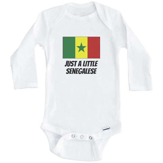 Just A Little Senegalese Cute Senegal Flag Baby Onesie (Long Sleeves)