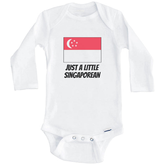 Just A Little Singaporean Cute Singapore Flag Baby Onesie (Long Sleeves)