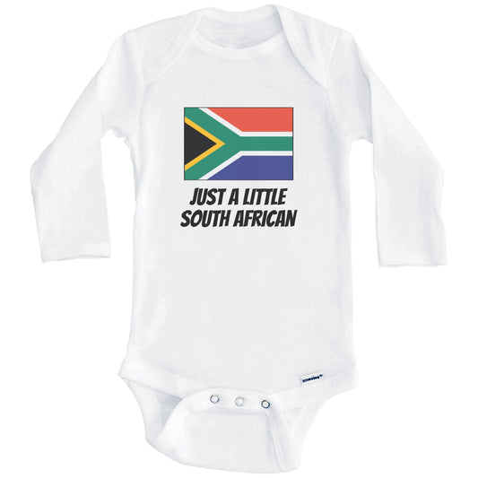 Just A Little South African Cute South Africa Flag Baby Onesie (Long Sleeves)