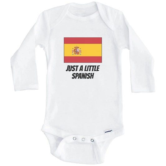 Just A Little Spanish Cute Spain Flag Baby Onesie (Long Sleeves)