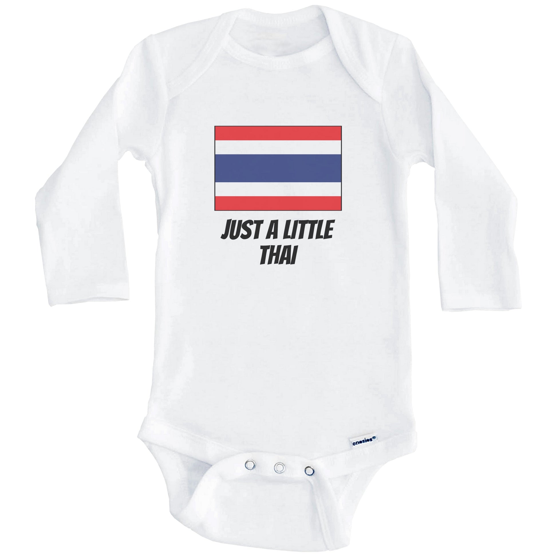 Just A Little Thai Cute Thailand Flag Baby Onesie (Long Sleeves)
