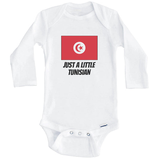 Just A Little Tunisian Cute Tunisia Flag Baby Onesie (Long Sleeves)