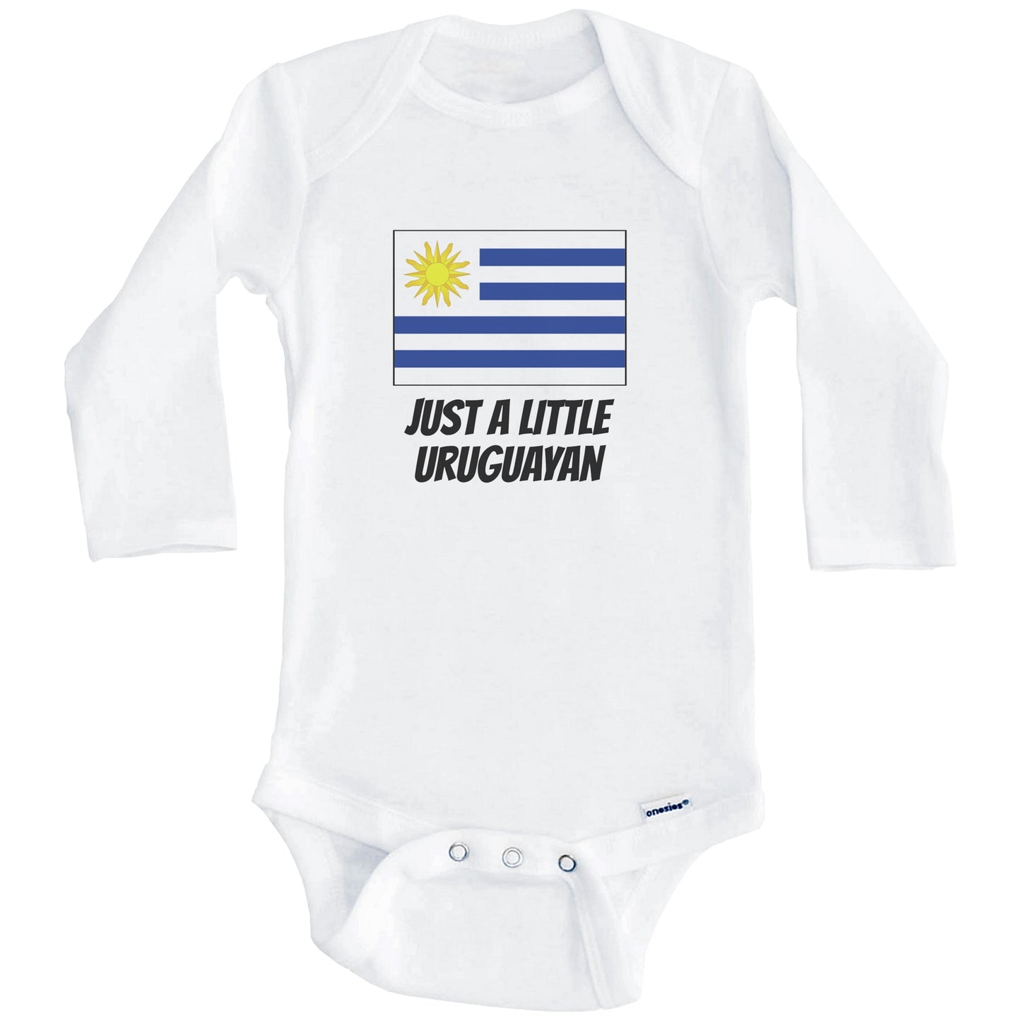 Just A Little Uruguayan Cute Uruguay Flag Baby Onesie (Long Sleeves)