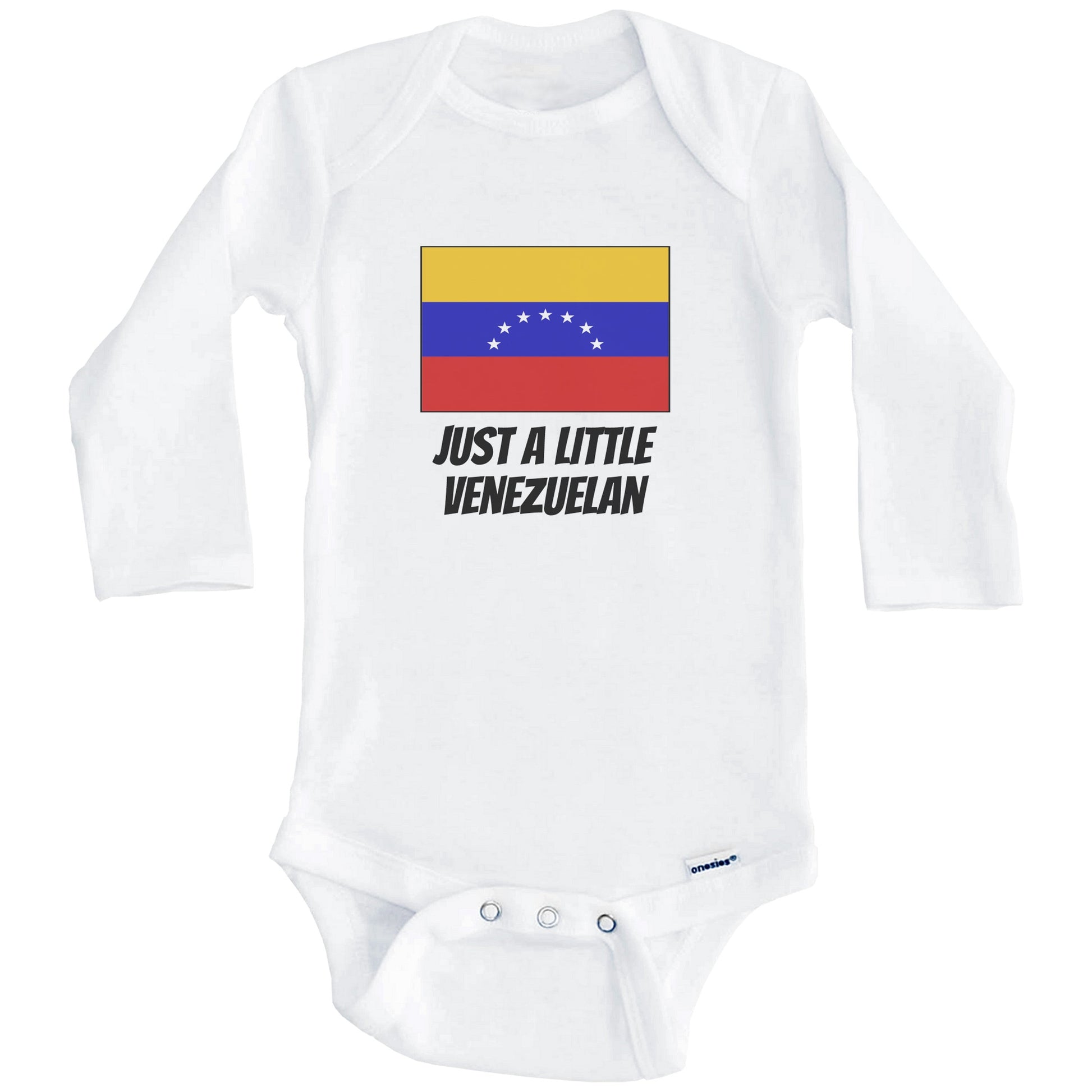 Just A Little Venezuelan Cute Venezuela Flag Baby Onesie (Long Sleeves)