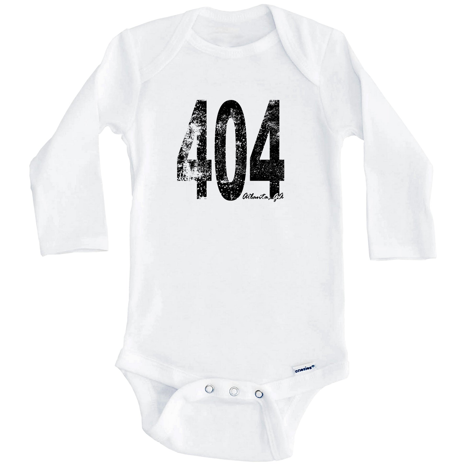 404 Atlanta Georgia Area Code Baby Onesie - One Piece Baby Bodysuit (Long Sleeves)