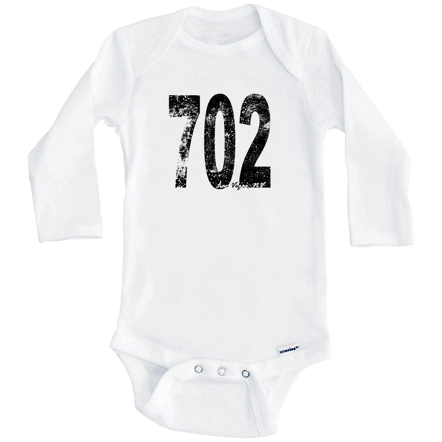 702 Las Vegas Nevada Area Code Baby Onesie - One Piece Baby Bodysuit (Long Sleeves)