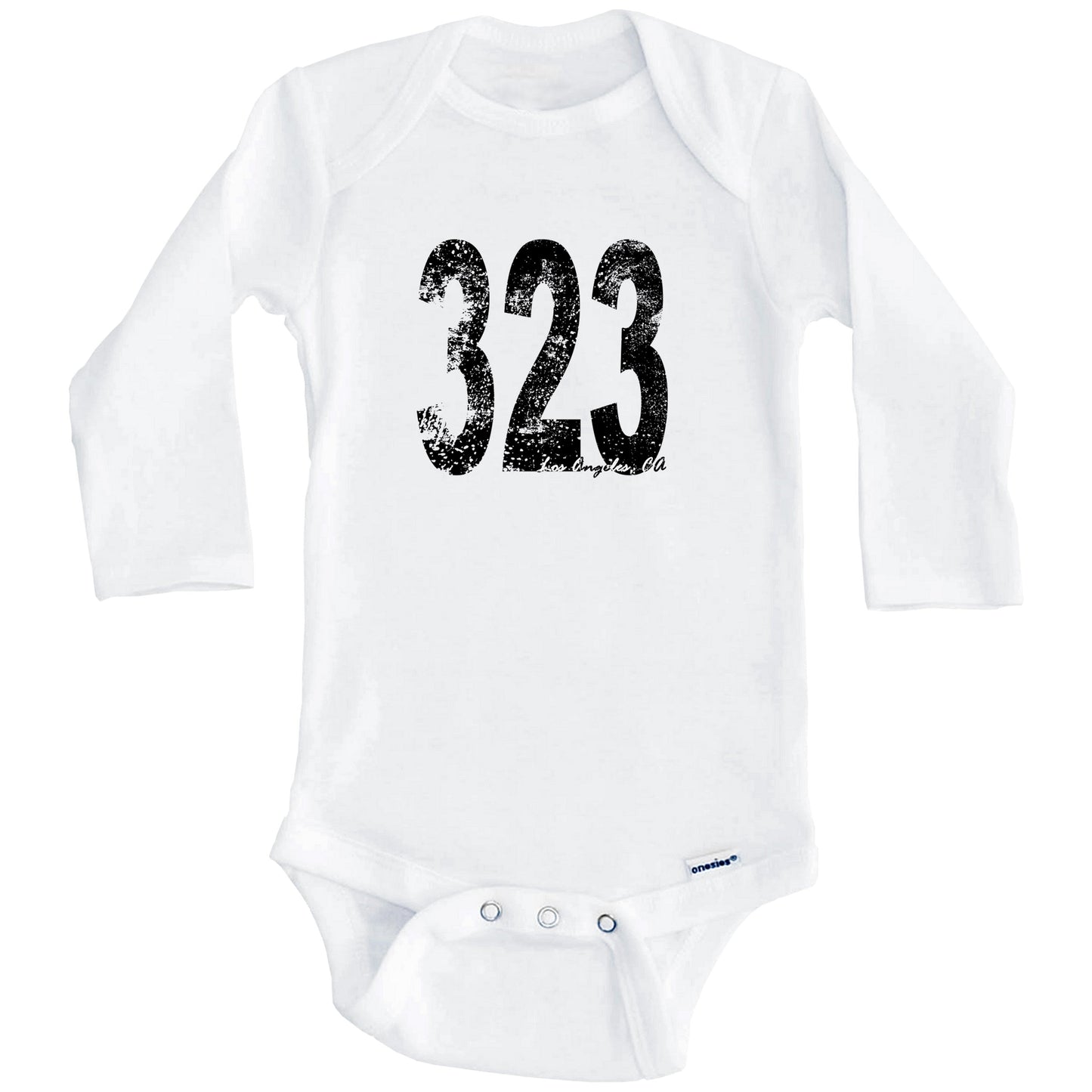 323 Los Angeles California Area Code Baby Onesie - One Piece Baby Bodysuit (Long Sleeves)