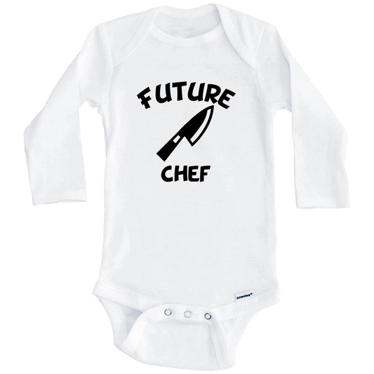 Future Chef Cute Knife Baby Onesie - One Piece Baby Bodysuit (Long Sleeves)