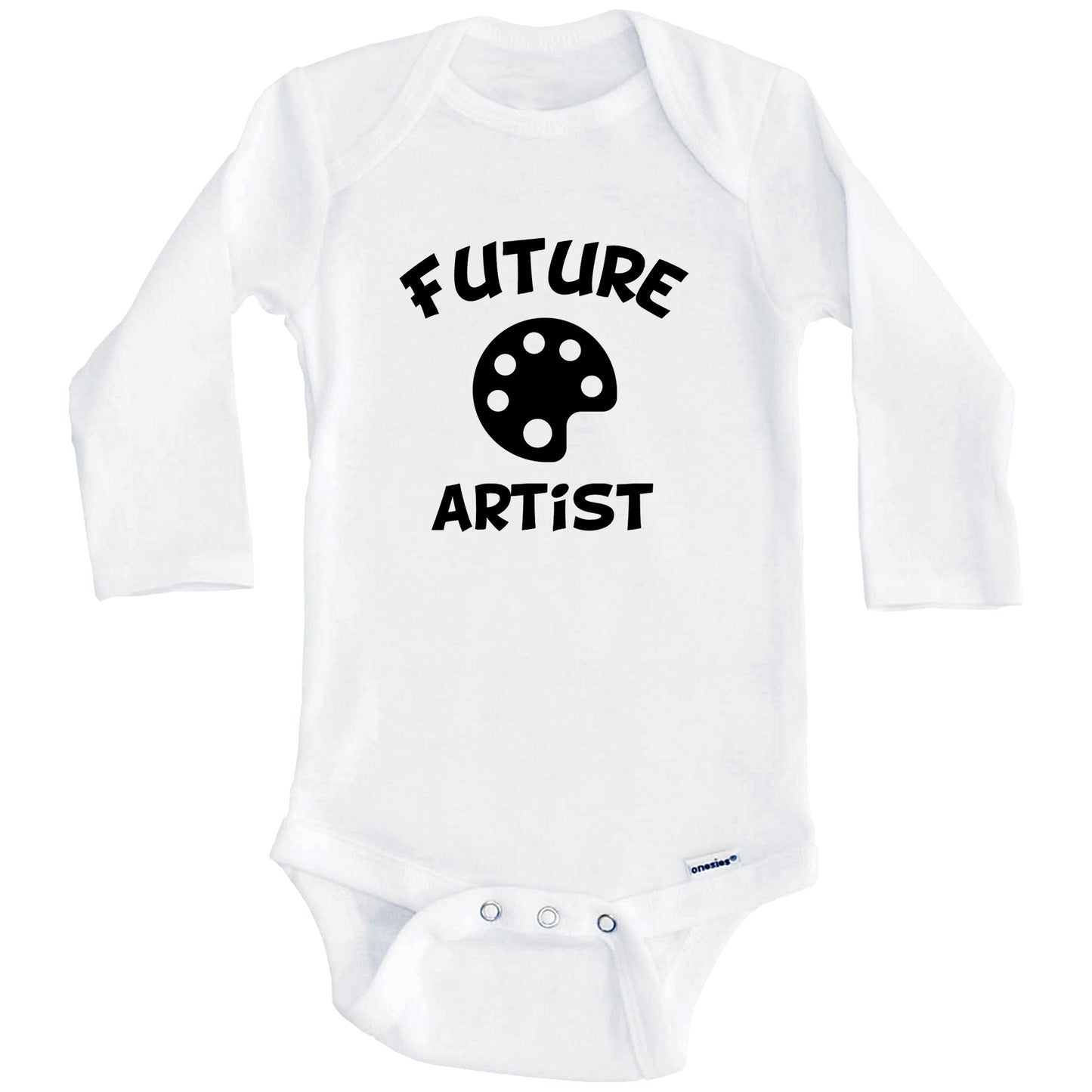 Future Artist Cute Art Palette Baby Onesie - One Piece Baby Bodysuit (Long Sleeves)