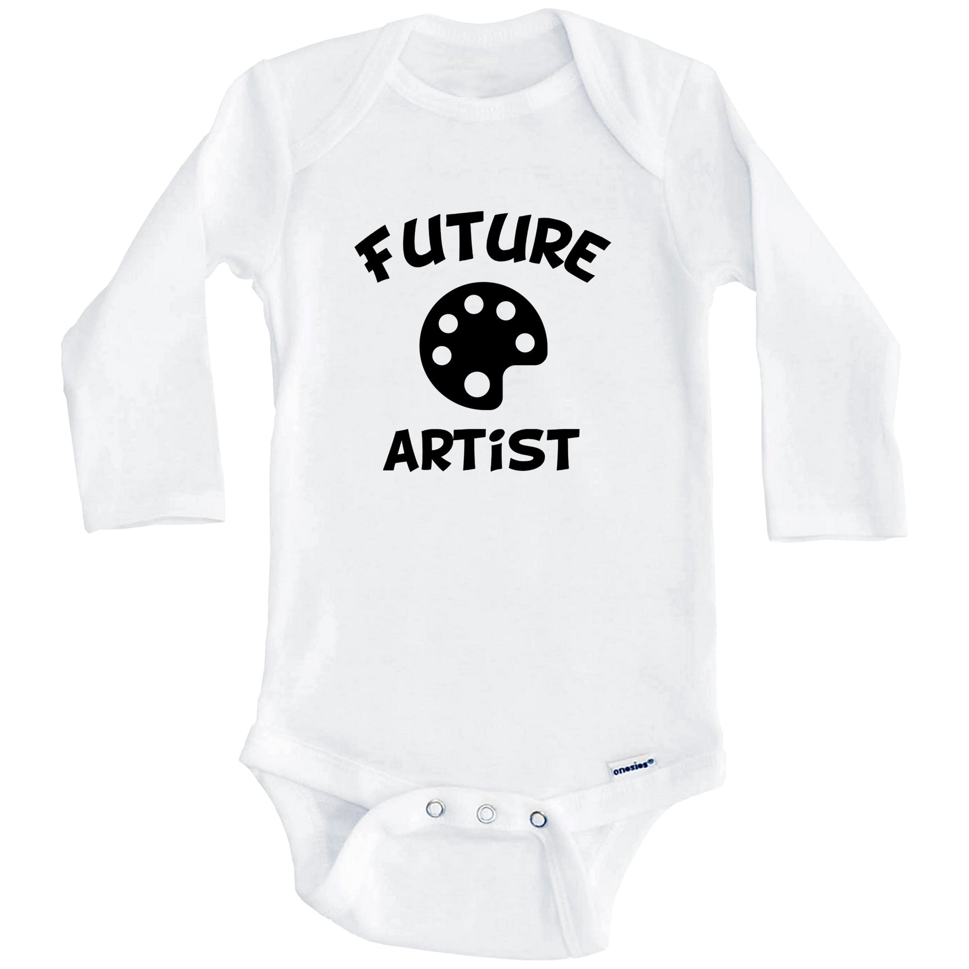 Future Artist Cute Art Palette Baby Onesie - One Piece Baby Bodysuit (Long Sleeves)