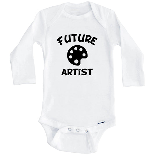 Future Artist Cute Art Palette Baby Onesie - One Piece Baby Bodysuit (Long Sleeves)