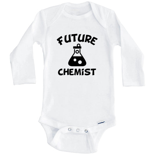 Future Chemist Cute Test Tube Baby Onesie - One Piece Baby Bodysuit (Long Sleeves)