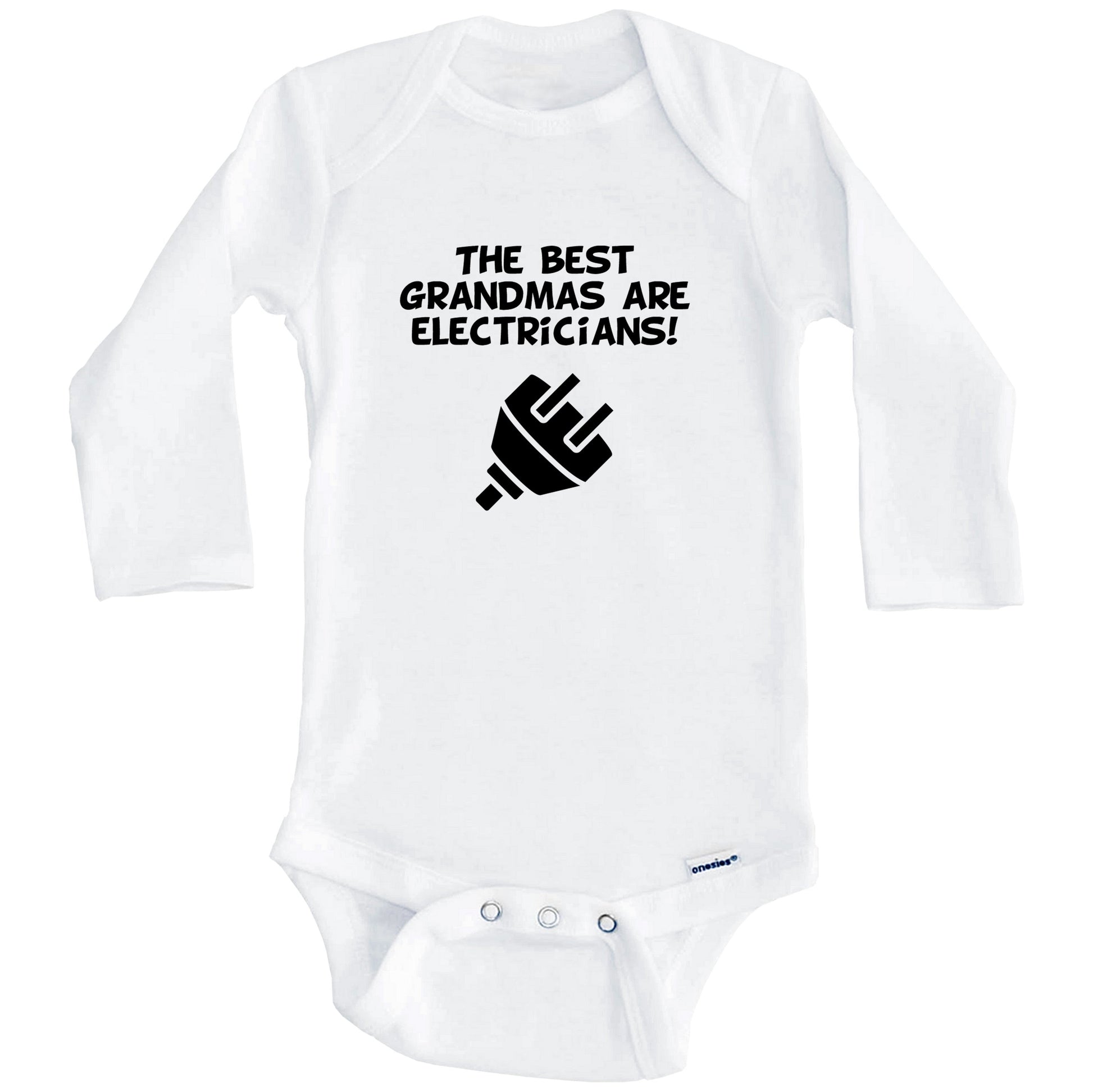 The Best Grandmas Are Electricians Funny Grandchild Baby Onesie (Long Sleeves)