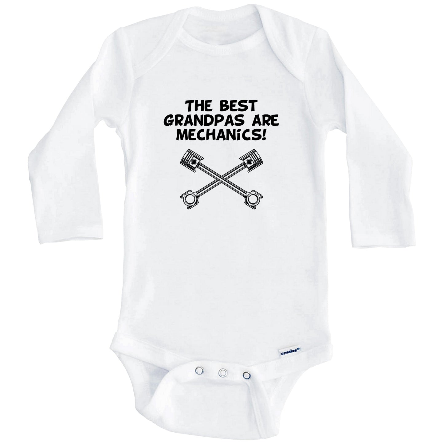 The Best Grandpas Are Mechanics Funny Grandchild Baby Onesie (Long Sleeves)