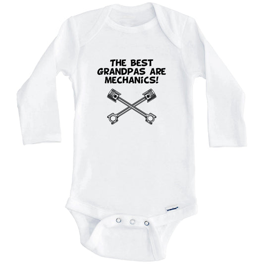 The Best Grandpas Are Mechanics Funny Grandchild Baby Onesie (Long Sleeves)