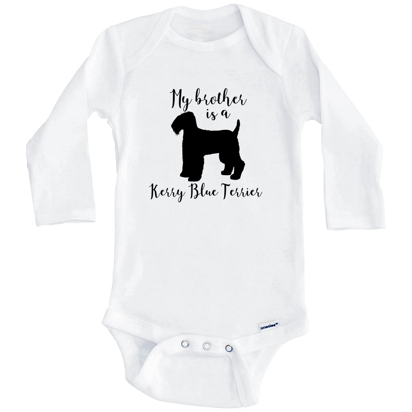 My Brother Is A Kerry Blue Terrier cute Dog Baby Onesie - Kerry Blue Terrier One Piece Baby Bodysuit (Long Sleeves)