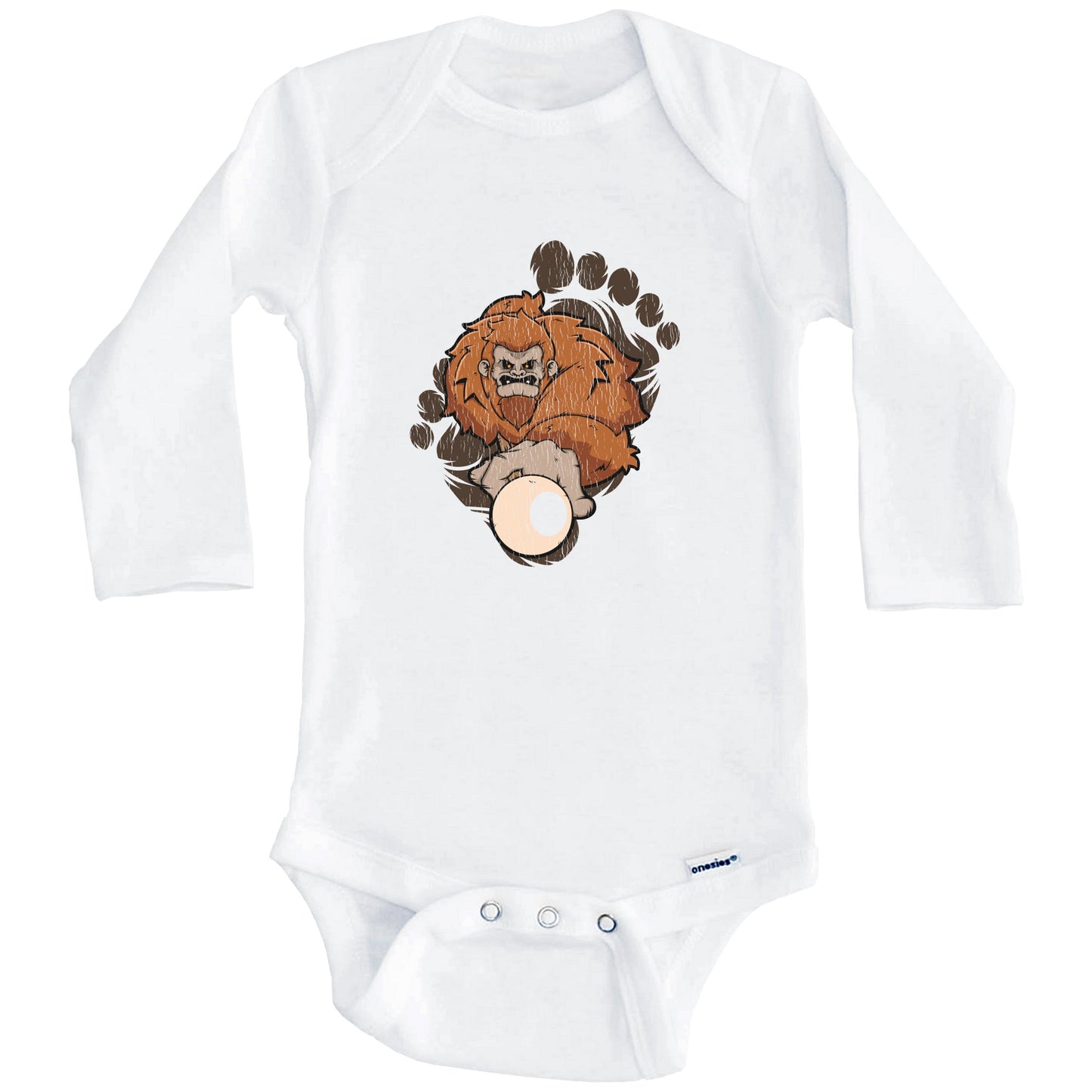 Bigfoot Billiards Baby Bodysuit - Sasquatch Playing Pool One Piece Baby Bodysuit (Long Sleeves)