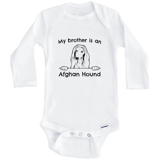 My Brother Is An Afghan Hound One Piece Baby Bodysuit (Long Sleeves)
