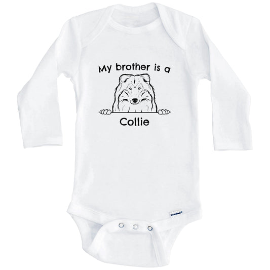 My Brother Is A Collie One Piece Baby Bodysuit (Long Sleeves)
