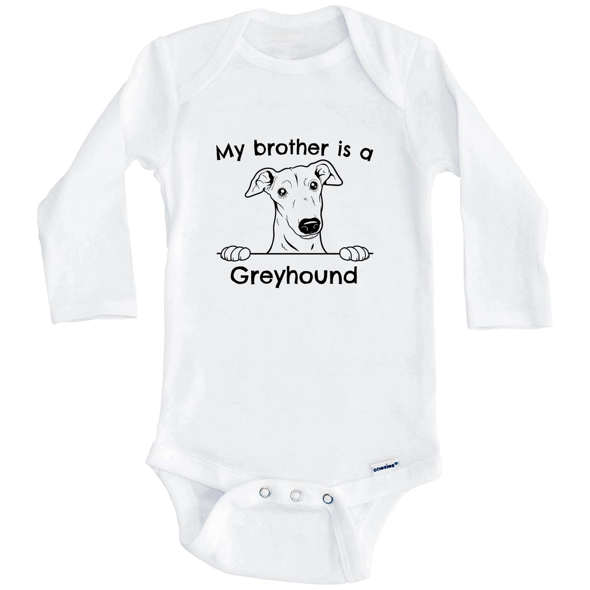 My Brother Is A Greyhound One Piece Baby Bodysuit (Long Sleeves)
