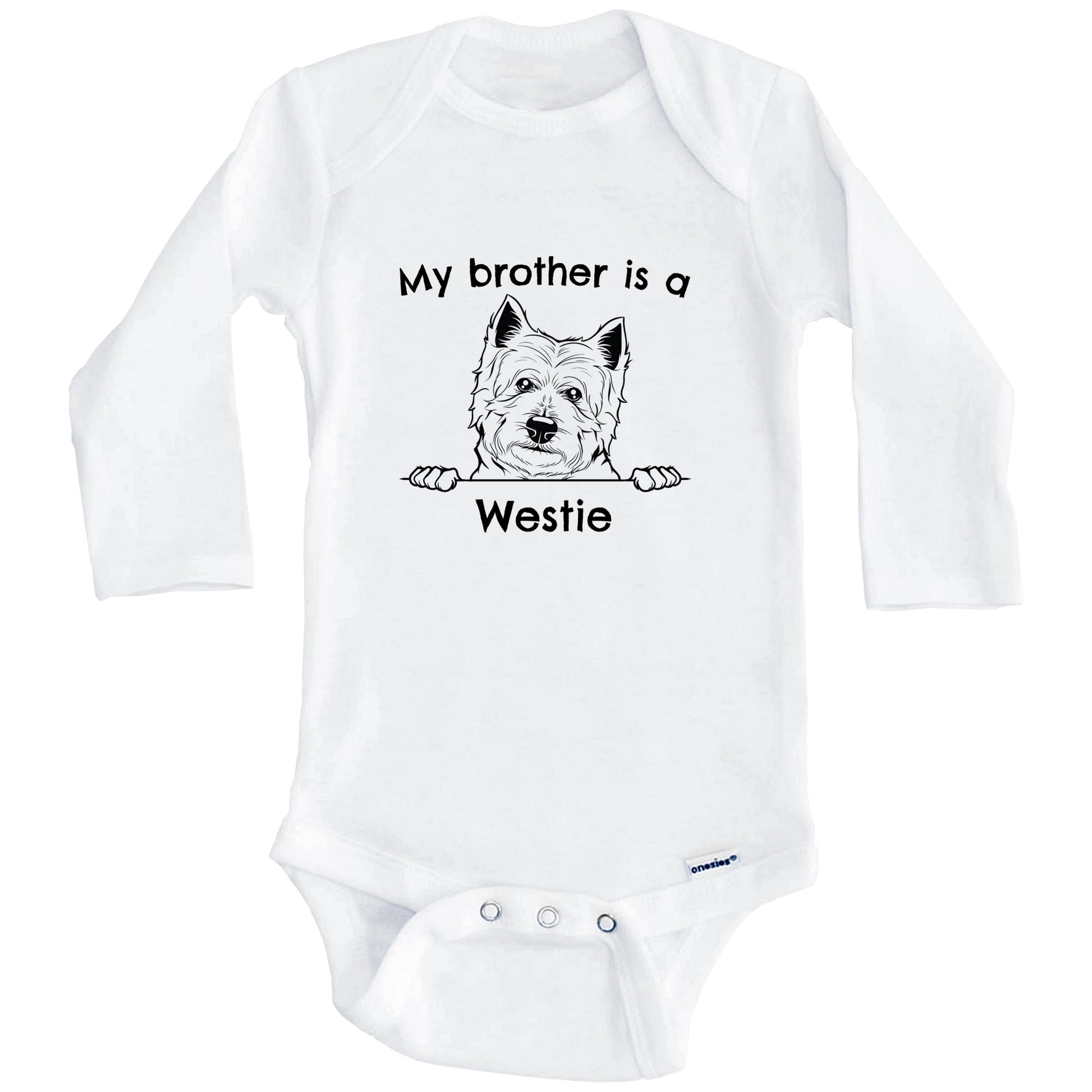 My Brother Is A Westie One Piece Baby Bodysuit (Long Sleeves)