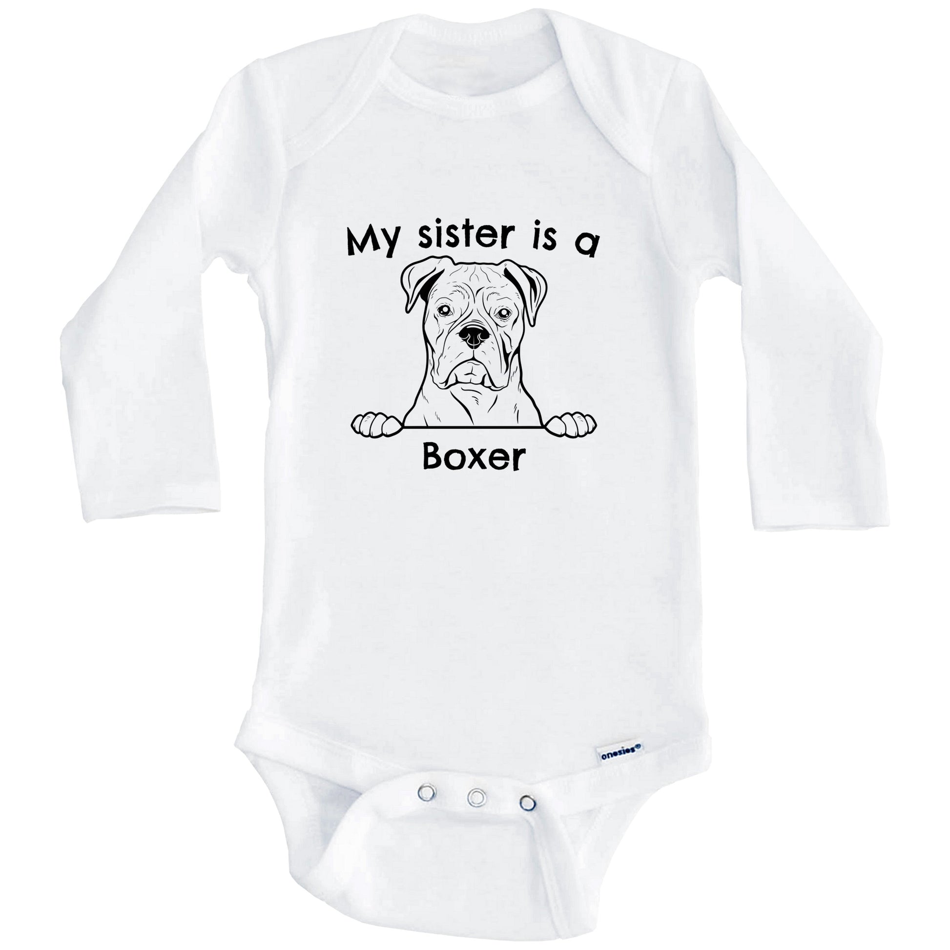 My Sister Is A Boxer One Piece Baby Bodysuit (Long Sleeves)