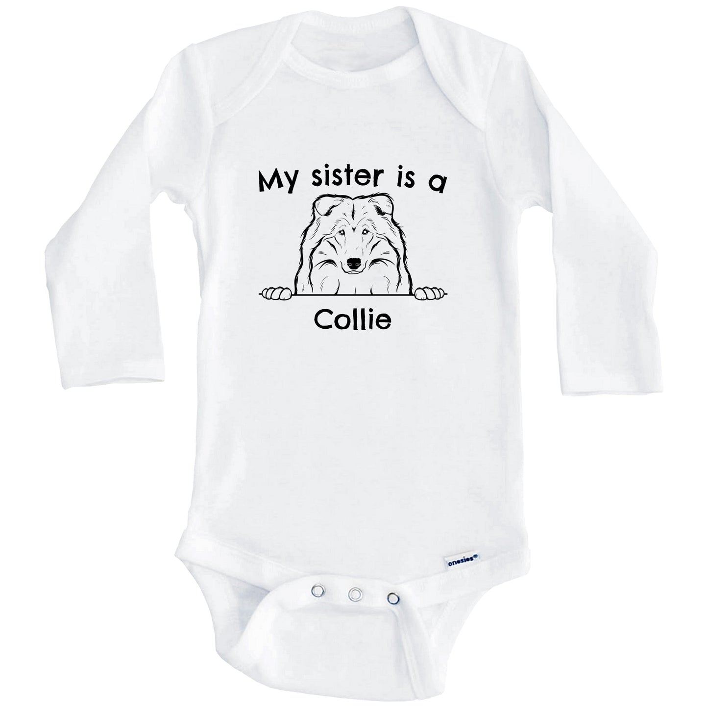 My Sister Is A Collie One Piece Baby Bodysuit (Long Sleeves)