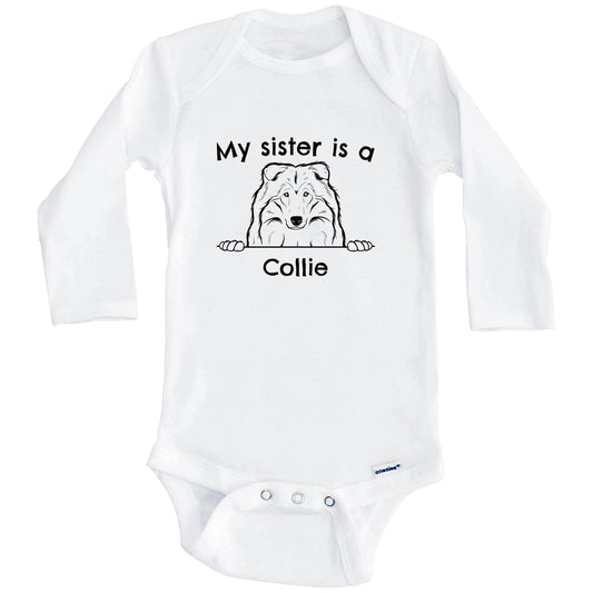 My Sister Is A Collie One Piece Baby Bodysuit (Long Sleeves)