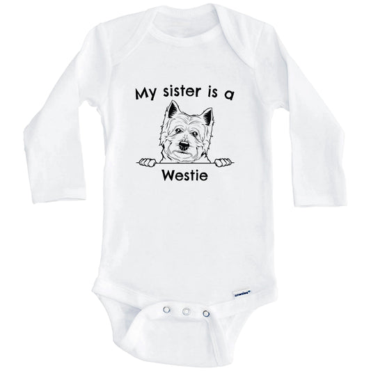 My Sister Is A Westie One Piece Baby Bodysuit (Long Sleeves)