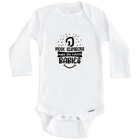 Rock Climbers Make The Cutest Babies Funny Rock Climbing One Piece Baby Bodysuit (Long Sleeves)