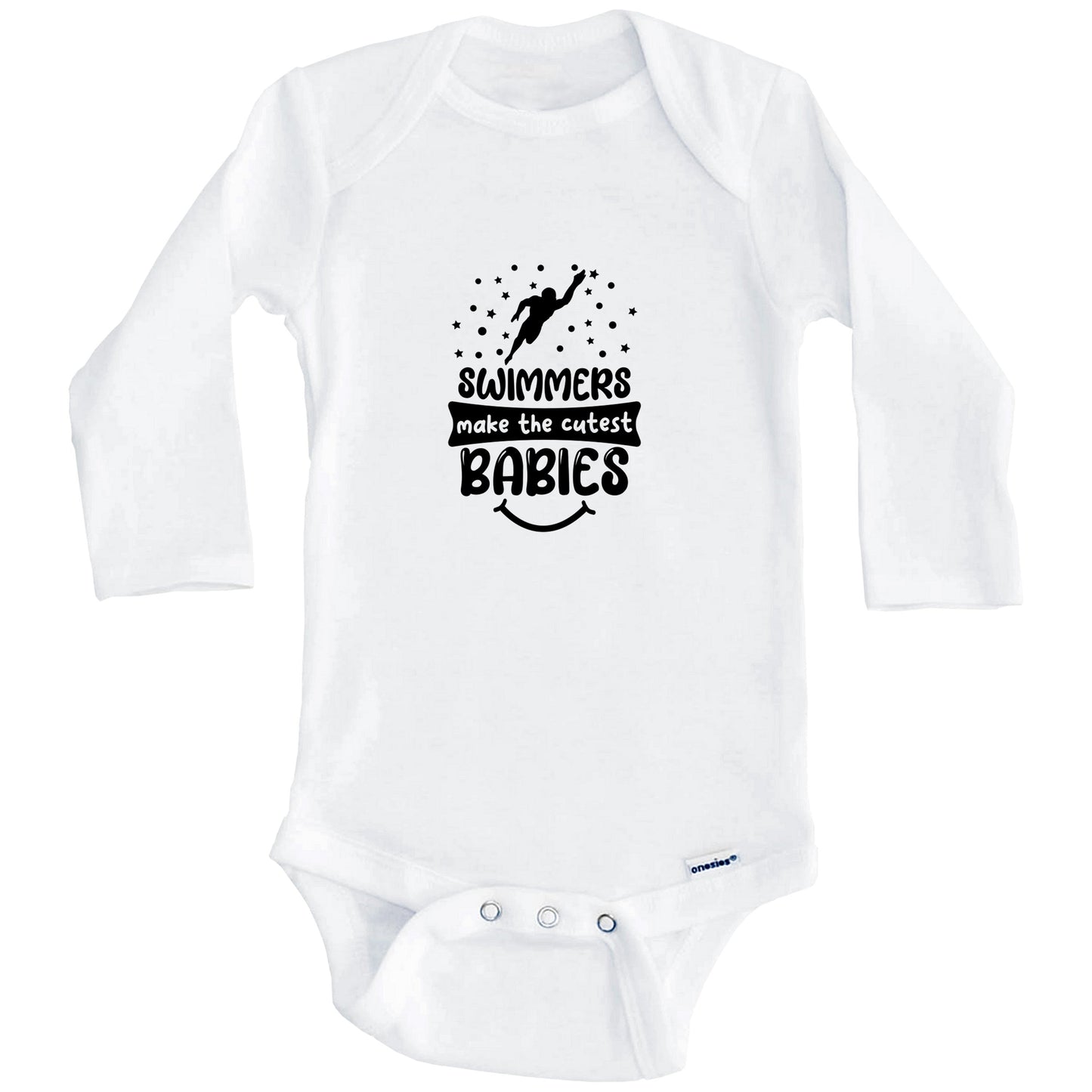 Swimmers Make The Cutest Babies Funny Swimming One Piece Baby Bodysuit (Long Sleeves)