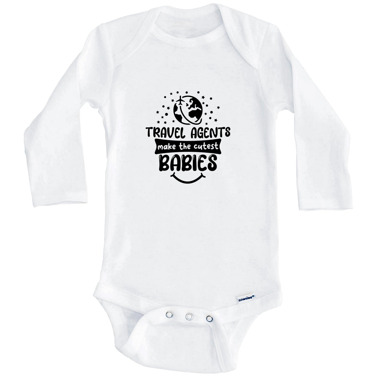 Travel Agents Make The Cutest Babies Funny Travel Agent One Piece Baby Bodysuit (Long Sleeves)
