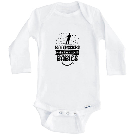 Waterskiers Make The Cutest Babies Funny Waterskiing One Piece Baby Bodysuit (Long Sleeves)