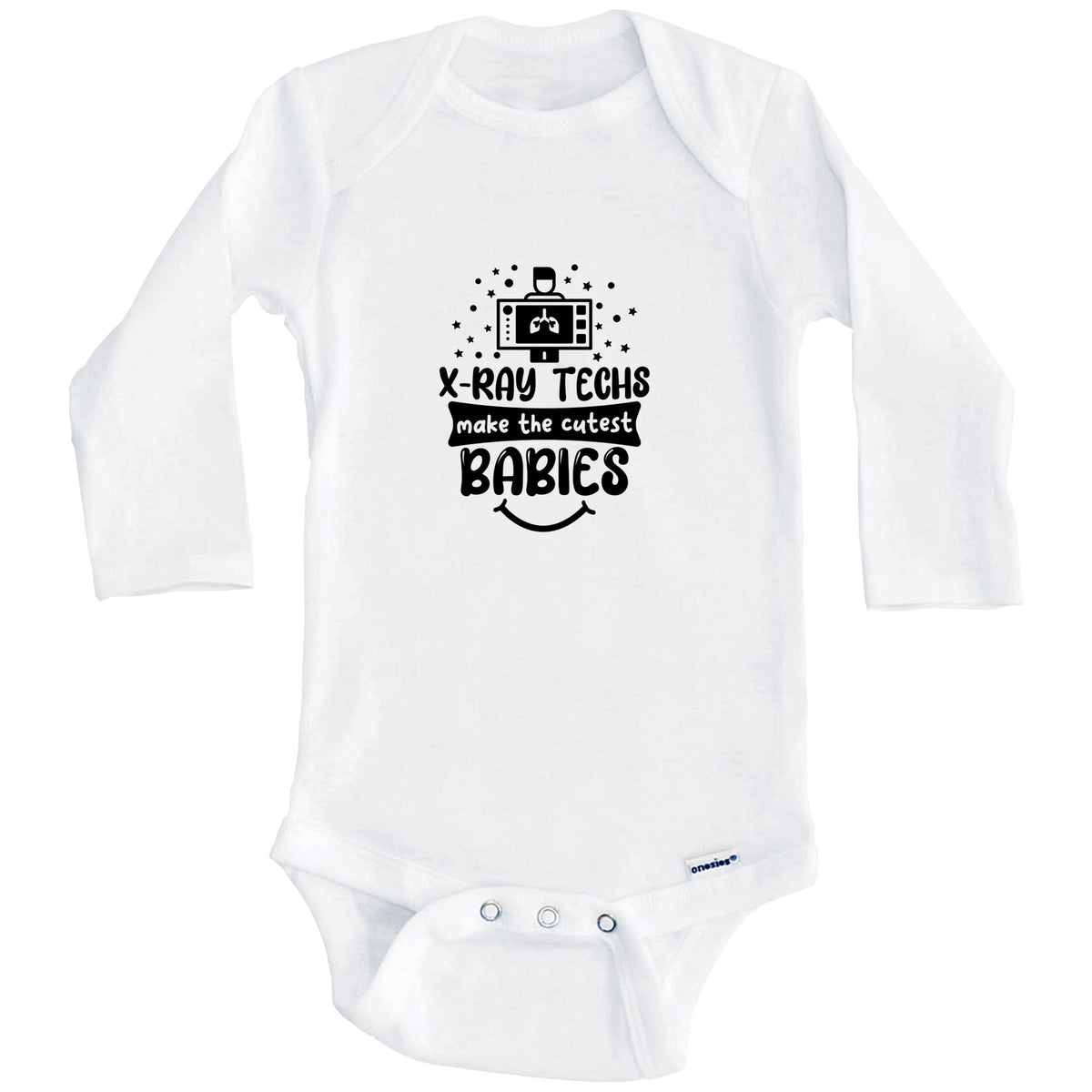 X-Ray Techs Make The Cutest Babies Funny X-Ray Technician One Piece Baby Bodysuit (Long Sleeves)