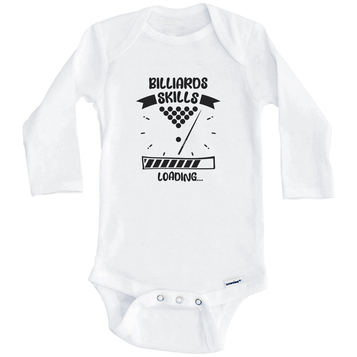 Billiards Skills Loading Funny Billiards Baby Bodysuit (Long Sleeves)