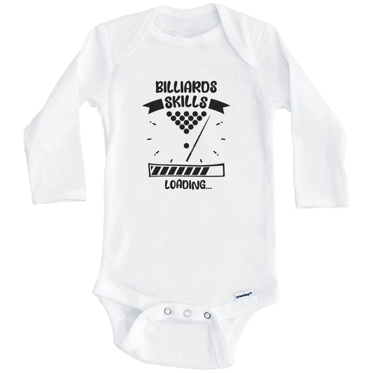 Billiards Skills Loading Funny Billiards Baby Bodysuit (Long Sleeves)