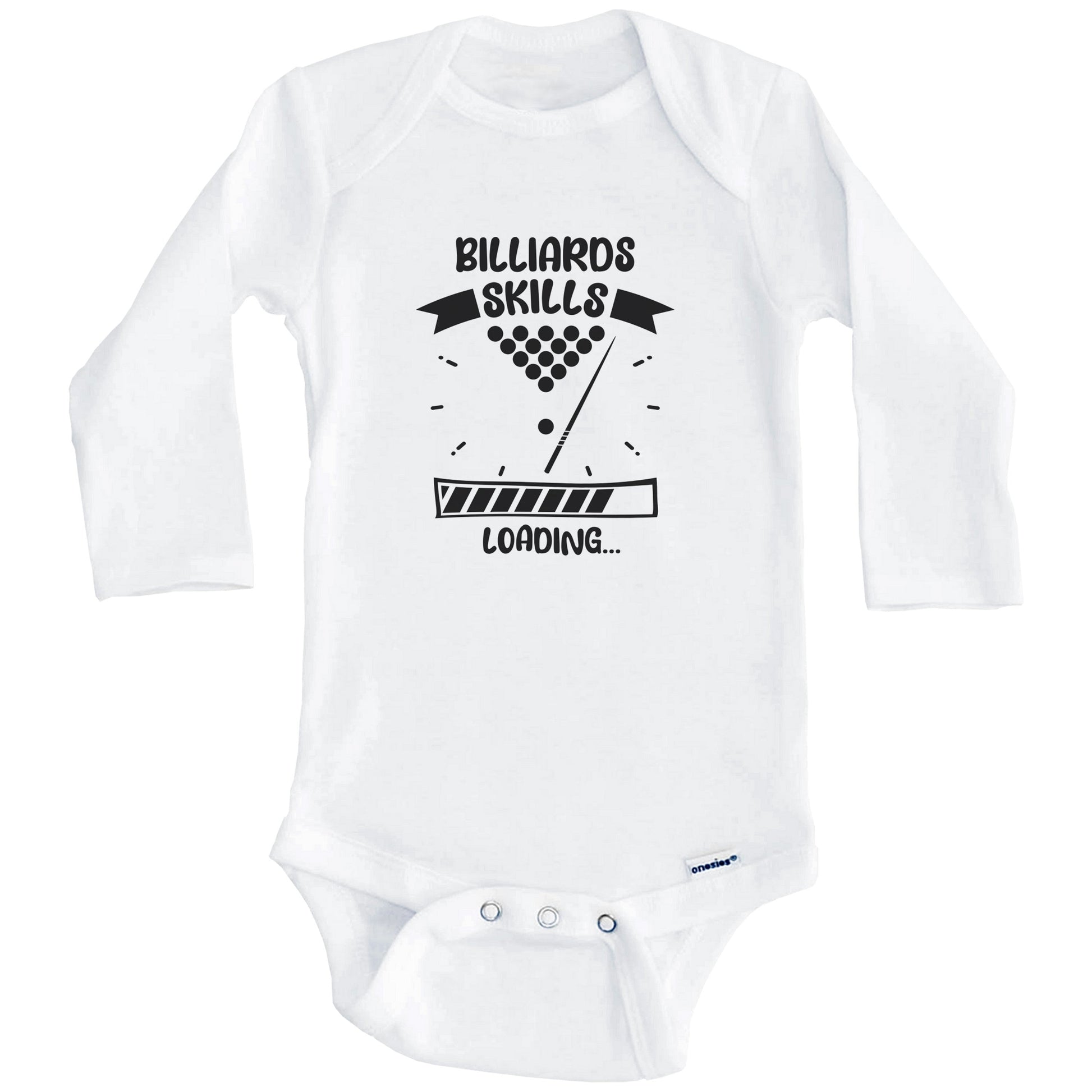 Billiards Skills Loading Funny Billiards Baby Bodysuit (Long Sleeves)