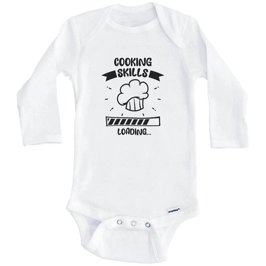 Cooking Skills Loading Funny Cooking Baby Bodysuit (Long Sleeves)