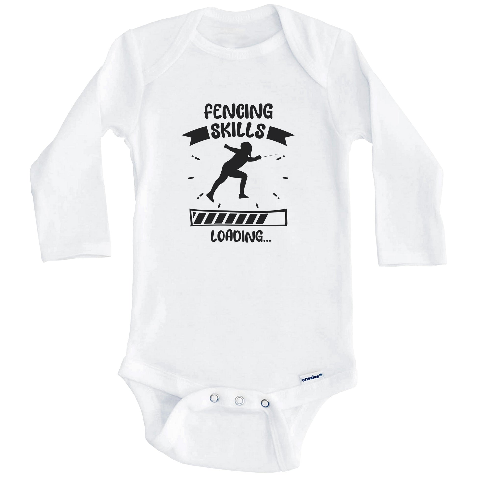 Fencing Skills Loading Funny Fencing Baby Bodysuit (Long Sleeves)