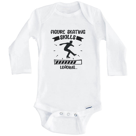 Figure Skating Skills Loading Funny Figure Skating Baby Bodysuit (Long Sleeves)