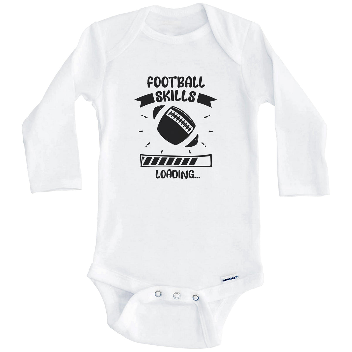 Football Skills Loading Funny Football Baby Bodysuit (Long Sleeves)
