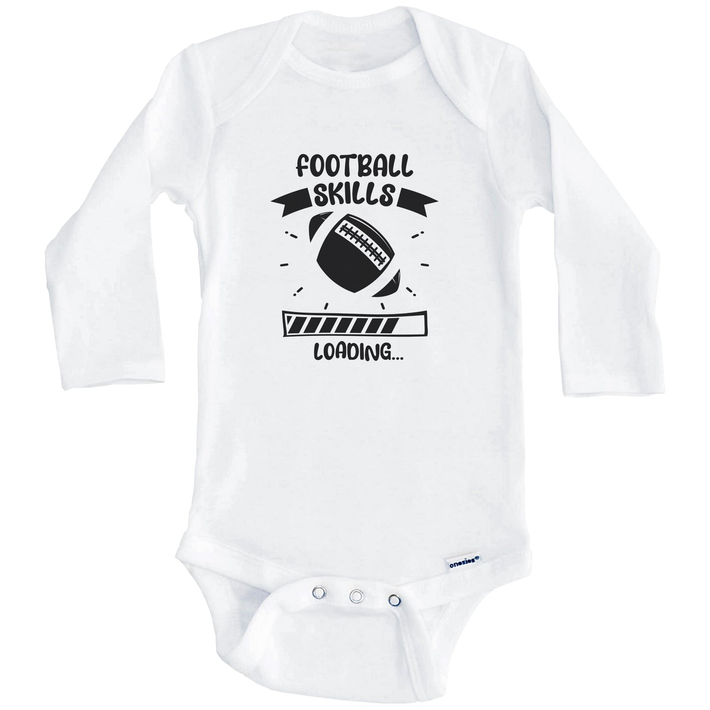 Football Skills Loading Funny Football Baby Bodysuit (Long Sleeves)