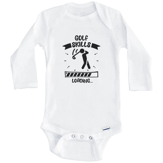Golf Skills Loading Funny Golf Baby Bodysuit (Long Sleeves)