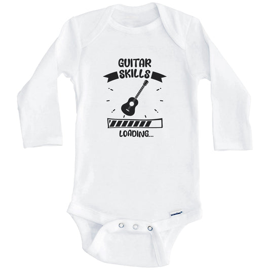 Guitar Skills Loading Funny Guitar Baby Bodysuit (Long Sleeves)