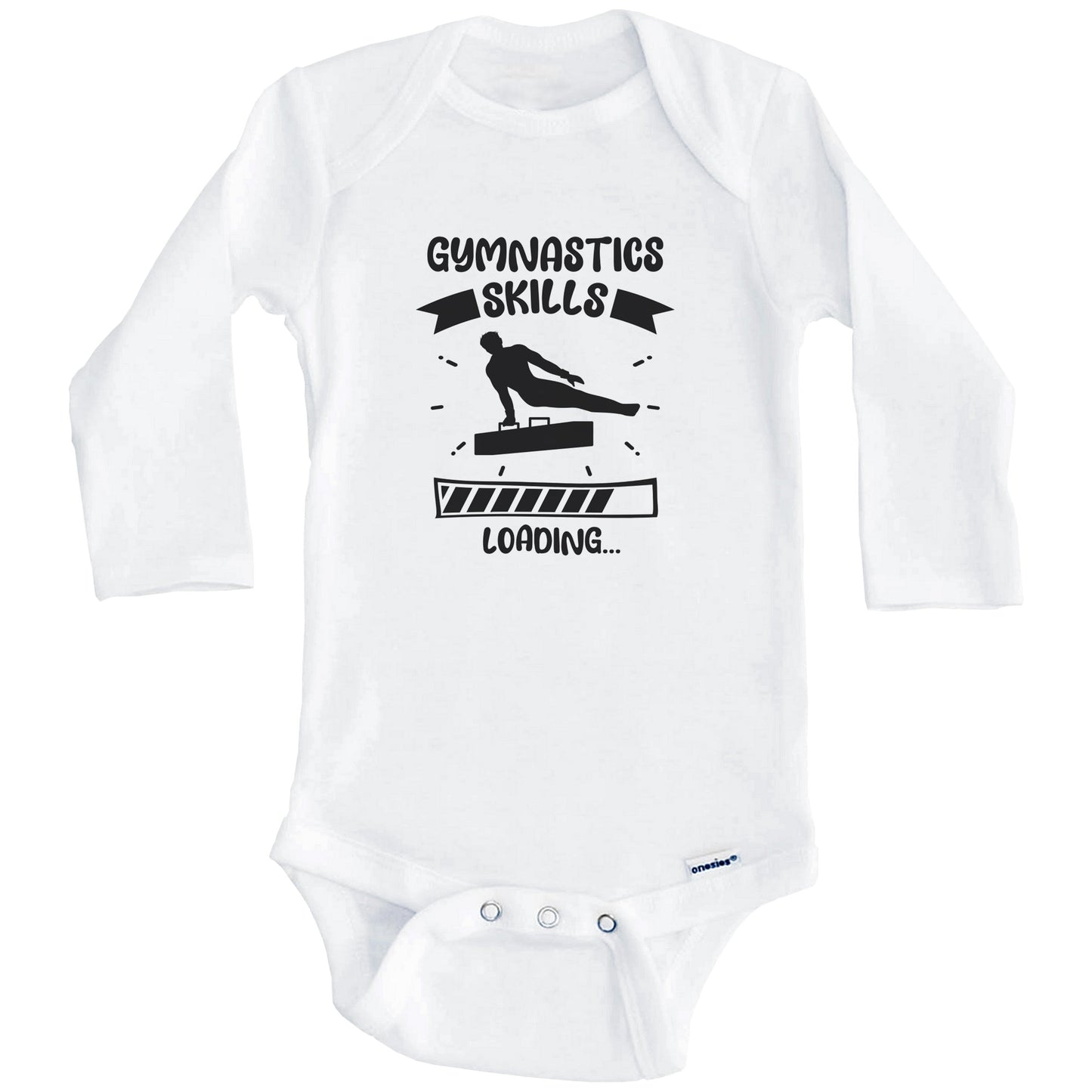 Gymnastics Skills Loading Funny Gymnastics Baby Bodysuit (Long Sleeves)