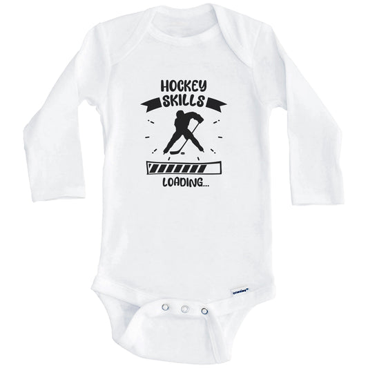 Hockey Skills Loading Funny Hockey Baby Bodysuit (Long Sleeves)